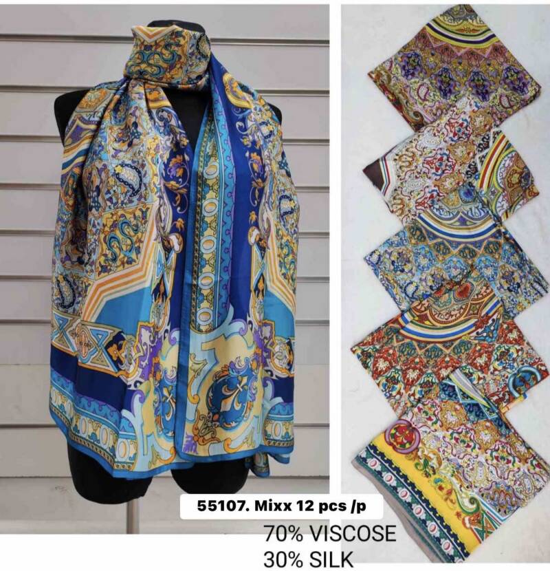 Szaliki damskie Roz Standard, Mix Kolor Paczka 12 szt